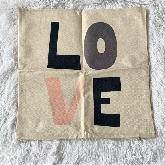 Nwt Set of 4 Boho Rustic Home Day Throw Love Themed Burlap Pillows 18”x18” - Picture 4 of 9